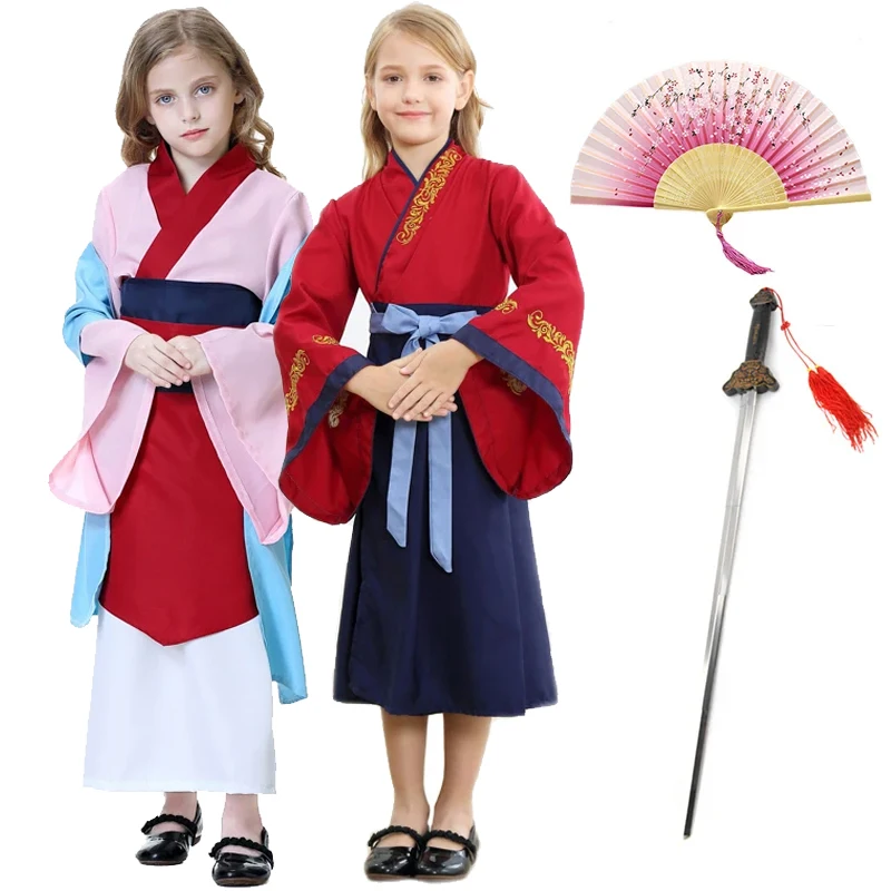 2025 أفلام الهالوين هوا مولان زي عيد الميلاد الفتيات فستان مولان الملابس الصينية التقليدية مولان الشعر السيف #2