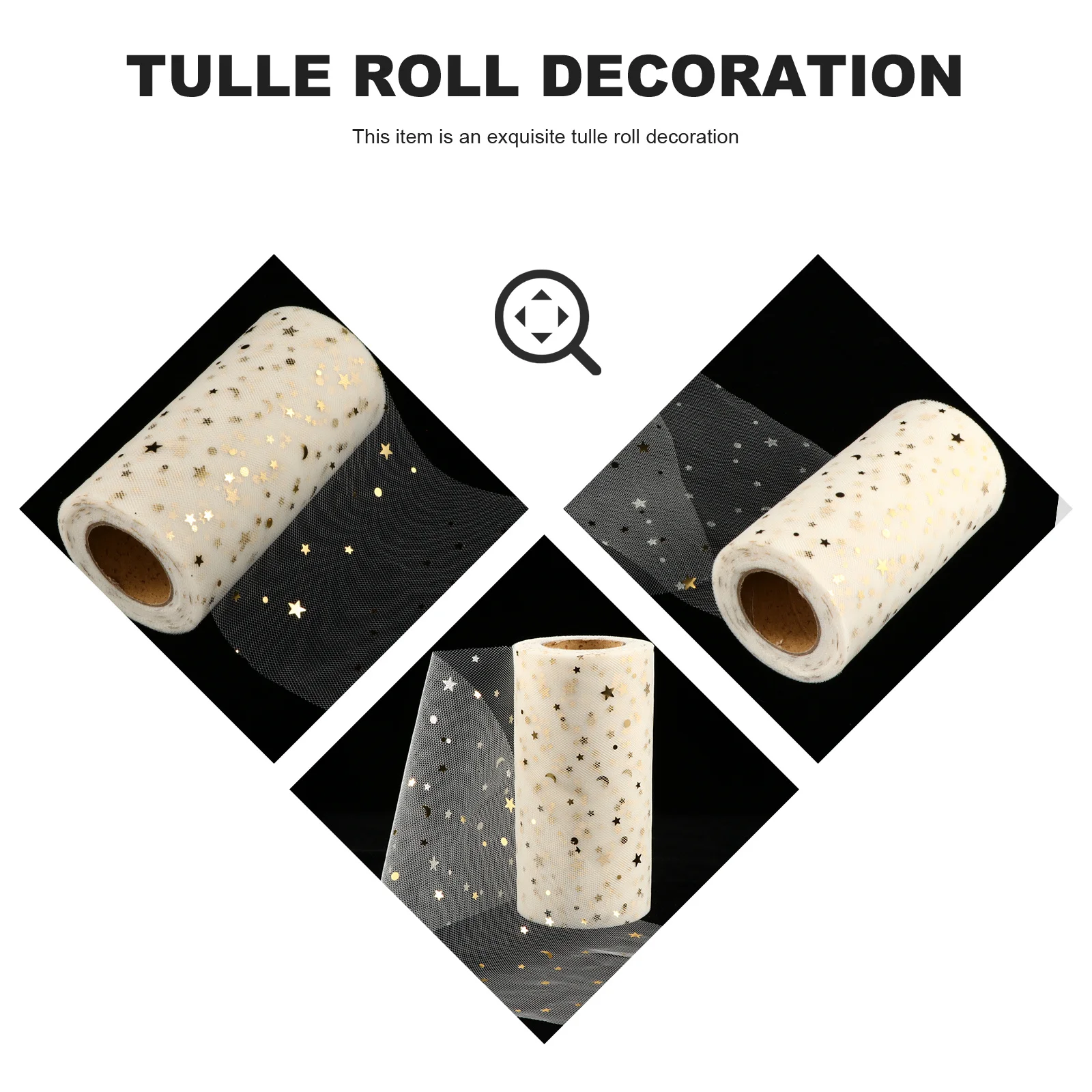 

1 Roll Dinner Table Chair Sash Tulle for Wedding Decoration Sparkling Stars Sequin Mesh Gauze DIY Gift Wrap Tulle Rolls