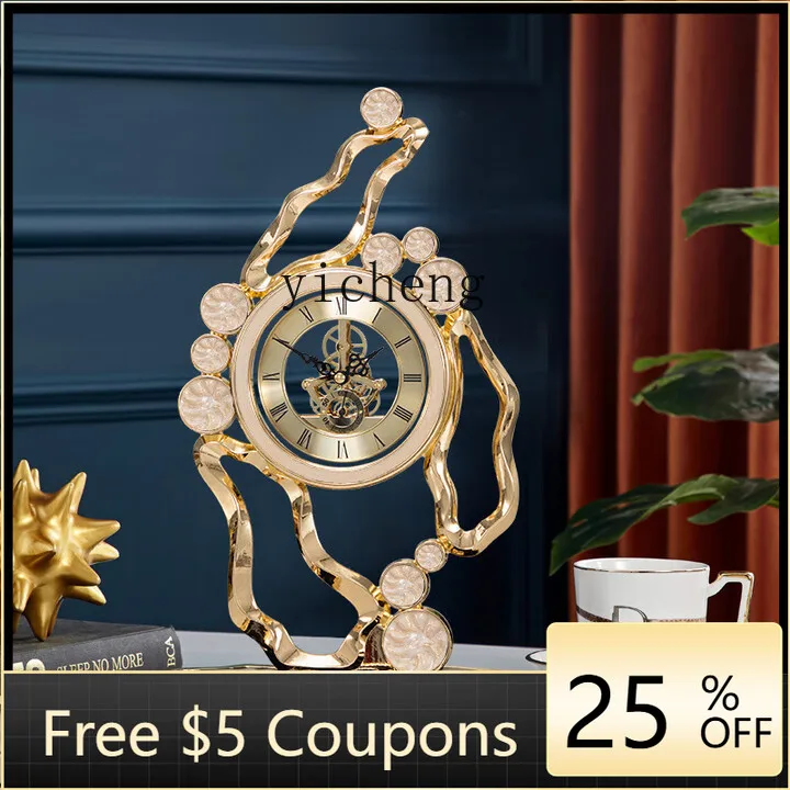 

L3-11 Living Room Home Desktop Creative Fashion European Style Clock Ornament Desktop