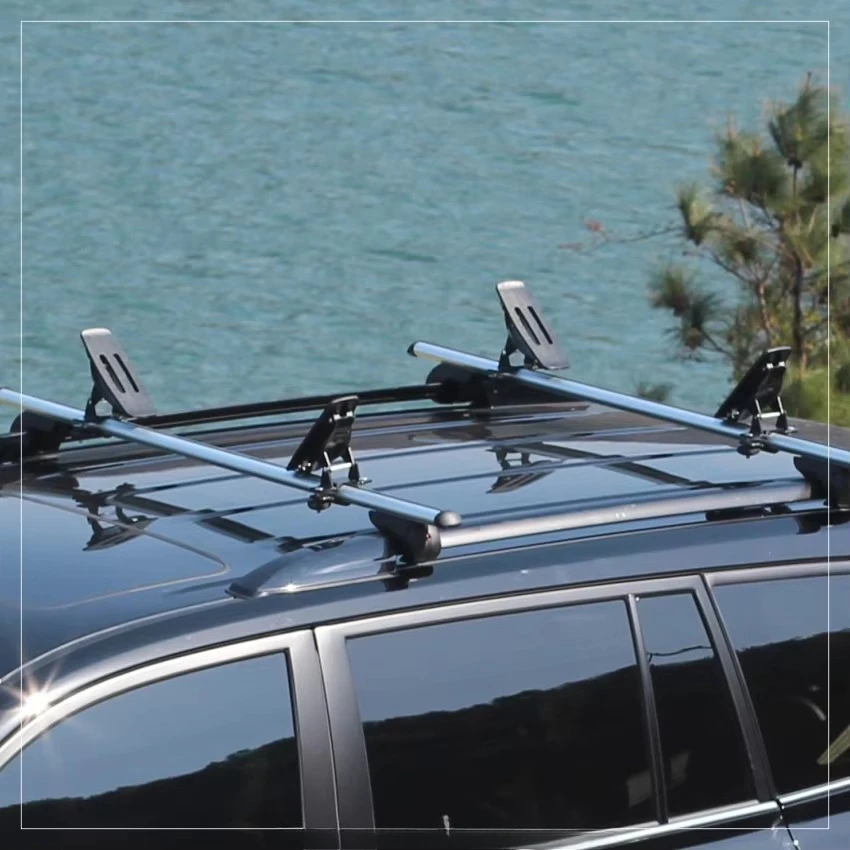 Best-selling heavy-duty aluminum canoe and canoe roof frames for roof mounting with retainer straps