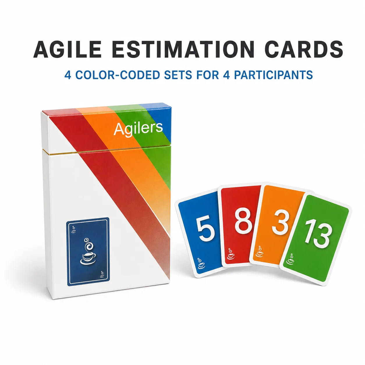 Jeu de cartes d'estimation agile pour 4 joueurs, jeu de cartes de points de Scrum pour la planification de sprints, la gestion de projets, le team building et la formation