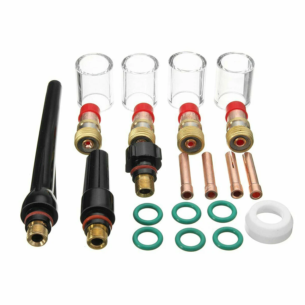 

Glass Welding Cups TIG Gas Lens Kit For TIG Welding 15 2.5 25mm Professional Welding Projects Kit Glass Cup 15 2.5 25mm