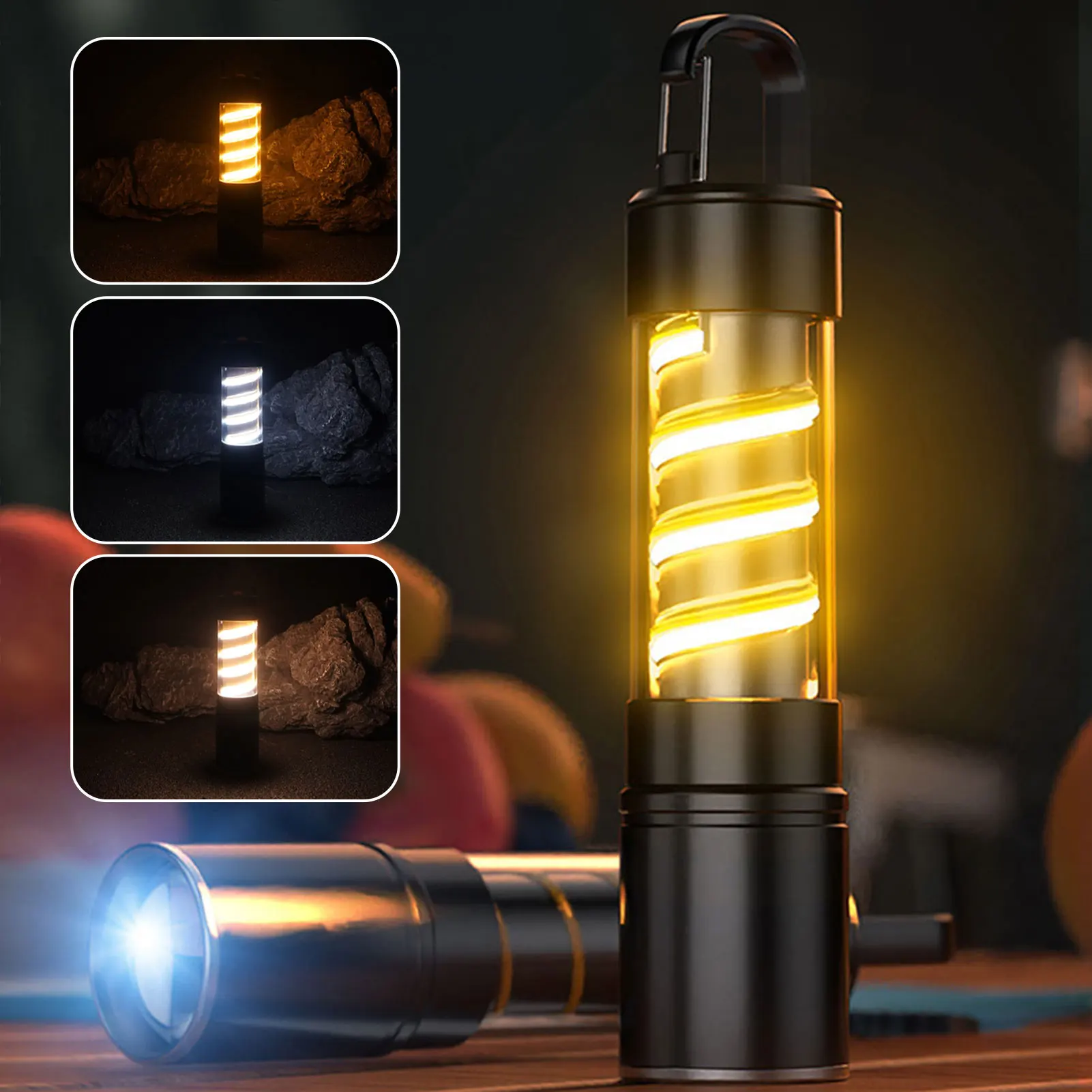 2 Rechargeable LED Flashlight Portable Camping Lantern For Night Fishing