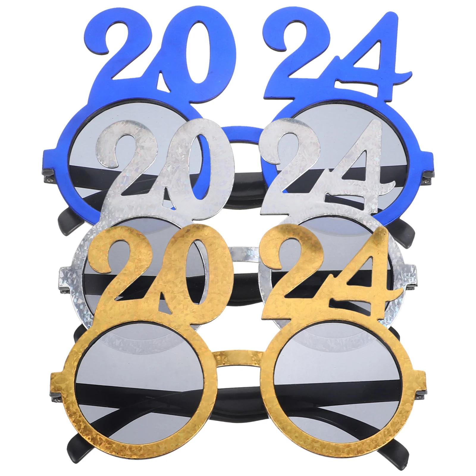 3 قطعة نظارات الحفلات المضحكة الأداء الإبداعي النظارات صور الدعائم لوازم السنة الجديدة 2024 الدعائم نظارات الحفلات