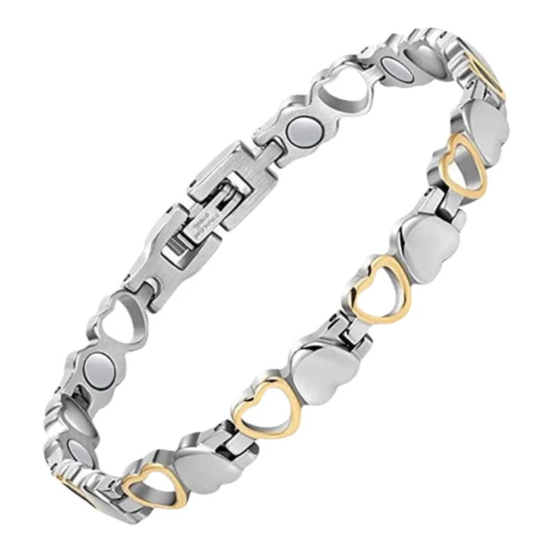 Modern Heart Shape Health Magnetic Bracelet Anti Radiation Magnetic Therapy Germanium Bangles Women Girls Bangle Daily Wear