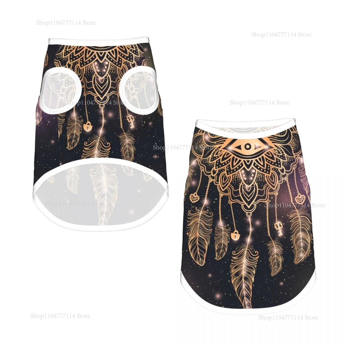 

Летняя одежда для кошек и собак, дышащие жилеты для собак, жилет для щенков и кошек, чихуахуа, золотой индийский талисман, Ловец снов, мопс, спортивные рубашки