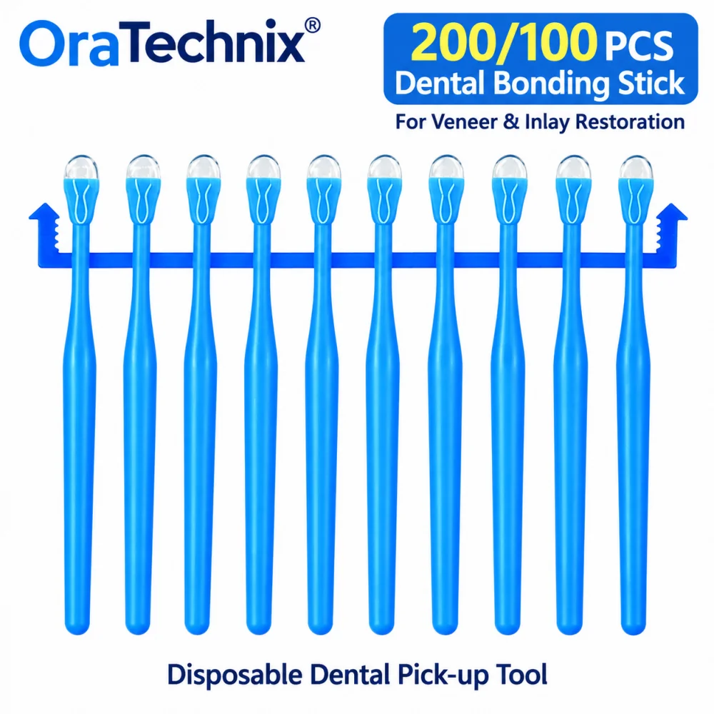 200/100PCS Dental Applicator Sticks Disposable  Adhesive Tip for Tooth Crown Porcelain Veneer Oral Health Care Sticks Material
