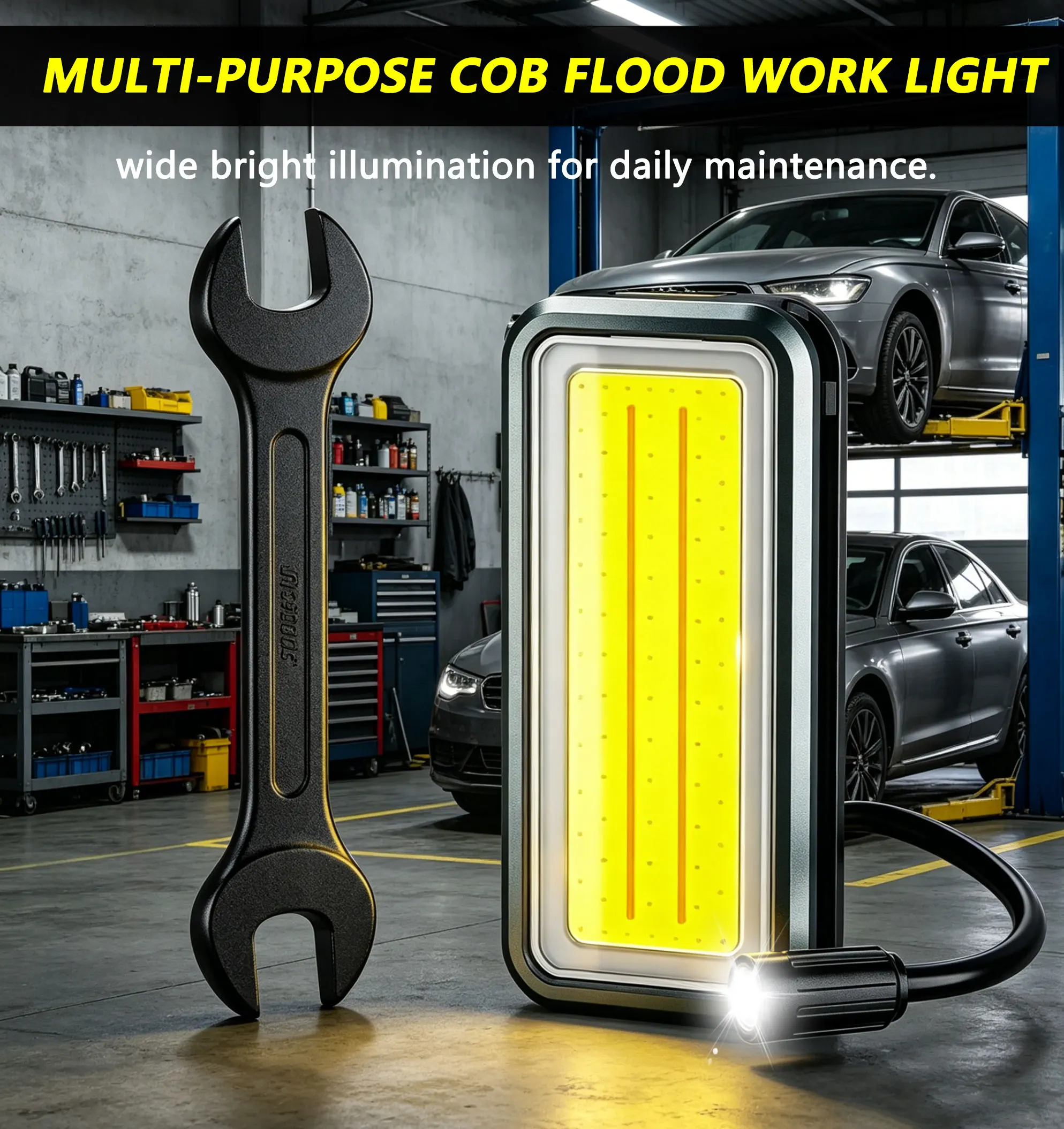 Image of Tragbare multifunktionale Campinglampe für den Außenbereich mit langer Akkulaufzeit, regenfestem Schlauch, magnetischem Haken, Stiftclip, Arbeitsleuchte.