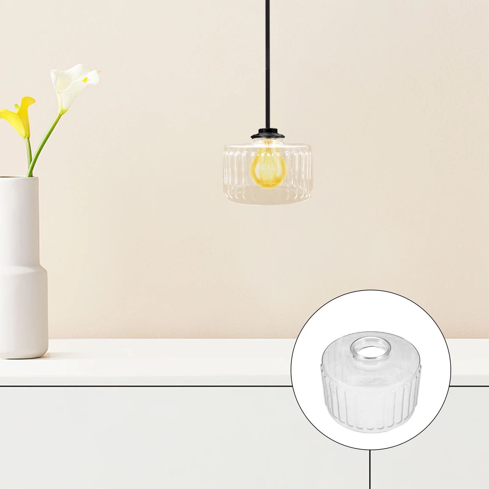 

Replacement Glass Lamp Shade 51Mm Opening Retro Pendant Ceiling Light Fixture for Bedside Dining Room Porch Wall Lamps