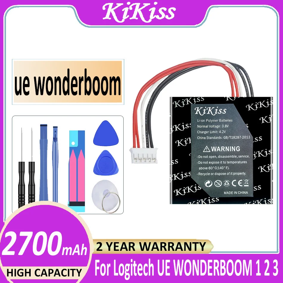 Battery 2700mAh For Logitech UE WONDERBOOM 1 2 3 Bluetooth Speaker 360° surround sound Parts Bateria