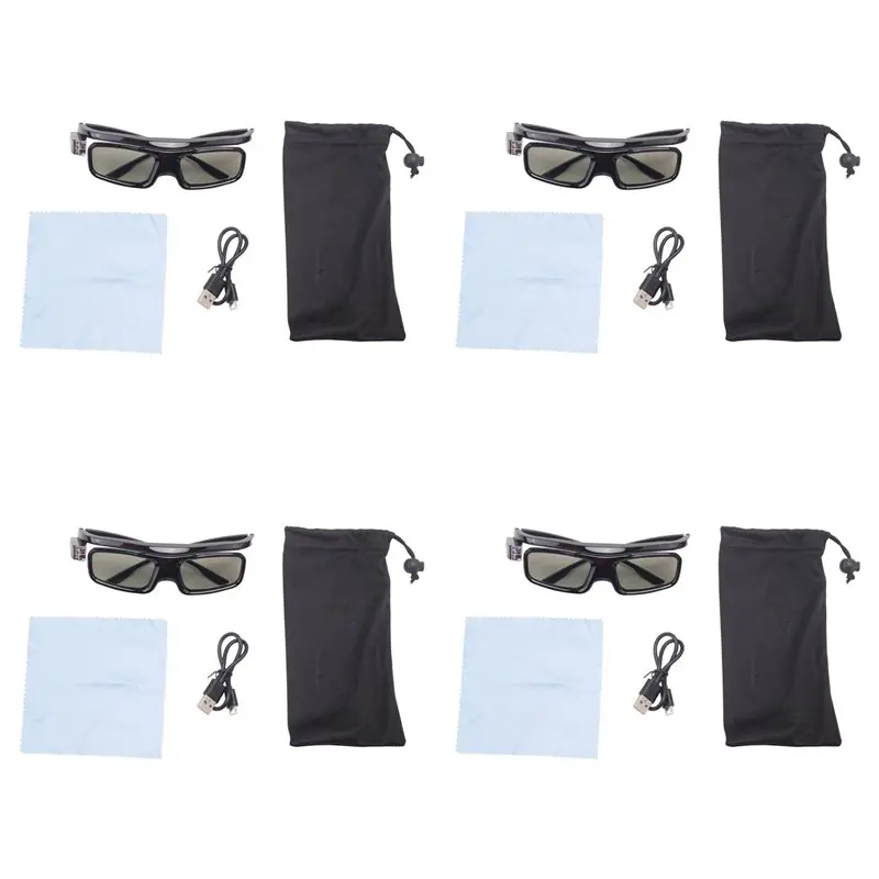 [a51i-digital]4x-gl1800-3d-glasses-for-dlp-3d-projector-ufo-p19-p20-u30-u70-u50-u90-r17-r19-dlp-link-active-shutter-real-3d-sho