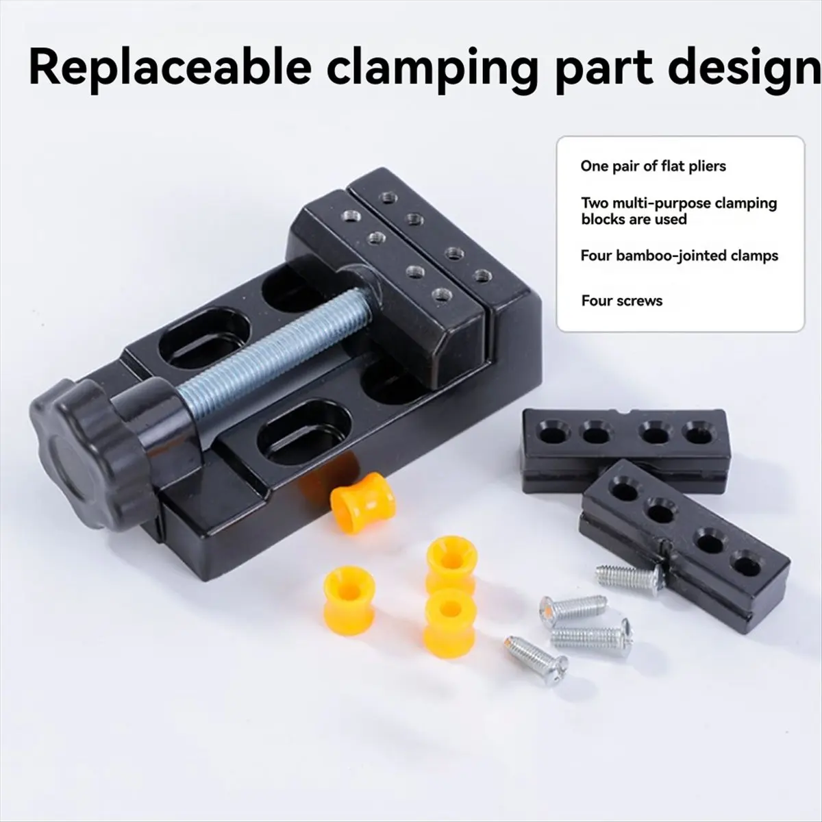 KSOL Mini Universal Flat Clamp with Parallel Table Pliers for Watch Repair, Sculpture Craftsmanship Jewelry DIY Carving