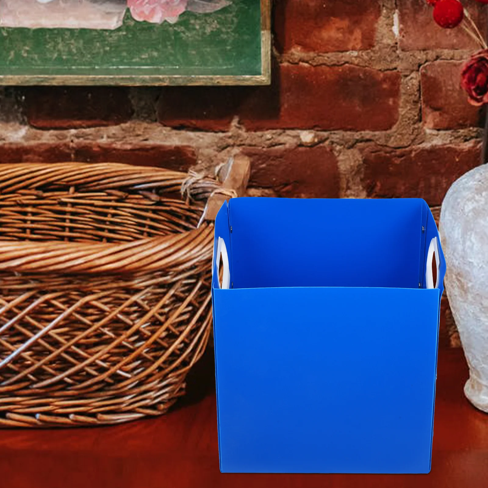 

Foldable Pen Holder Storage Box Desktop Organizer Stationery Makeup Tabletop Bin Home Office Accessories Desk Container