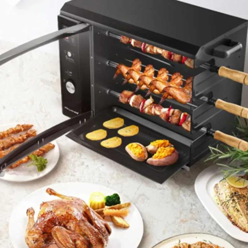 Parrilla eléctrica portátil para exteriores, giratoria automática, para acampar, horno de cocina especial, parrilla para pollo, pescado