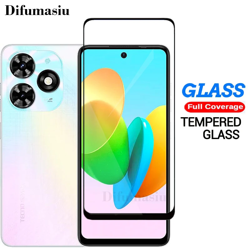 3in1 For TECNO Spark 20C Tempered Glass Spark GO 20 24 23 22 6 GO Air 7P 7T 7C 8C 8P 8T 9T 10 Pro 5G 10C Full Screen Protectors