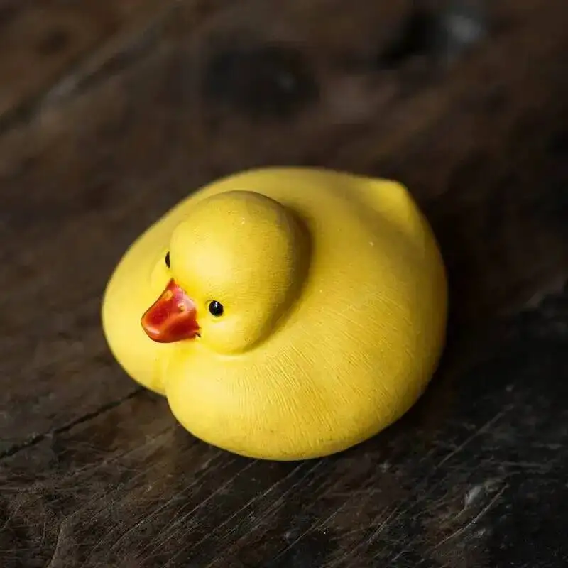Purple Clay Tea Pet Little Duck Small Ornament Handmade Animal Zodiac Duck Tea Plaything Cute Adorable Tea Ceremony Tea Чаепитие