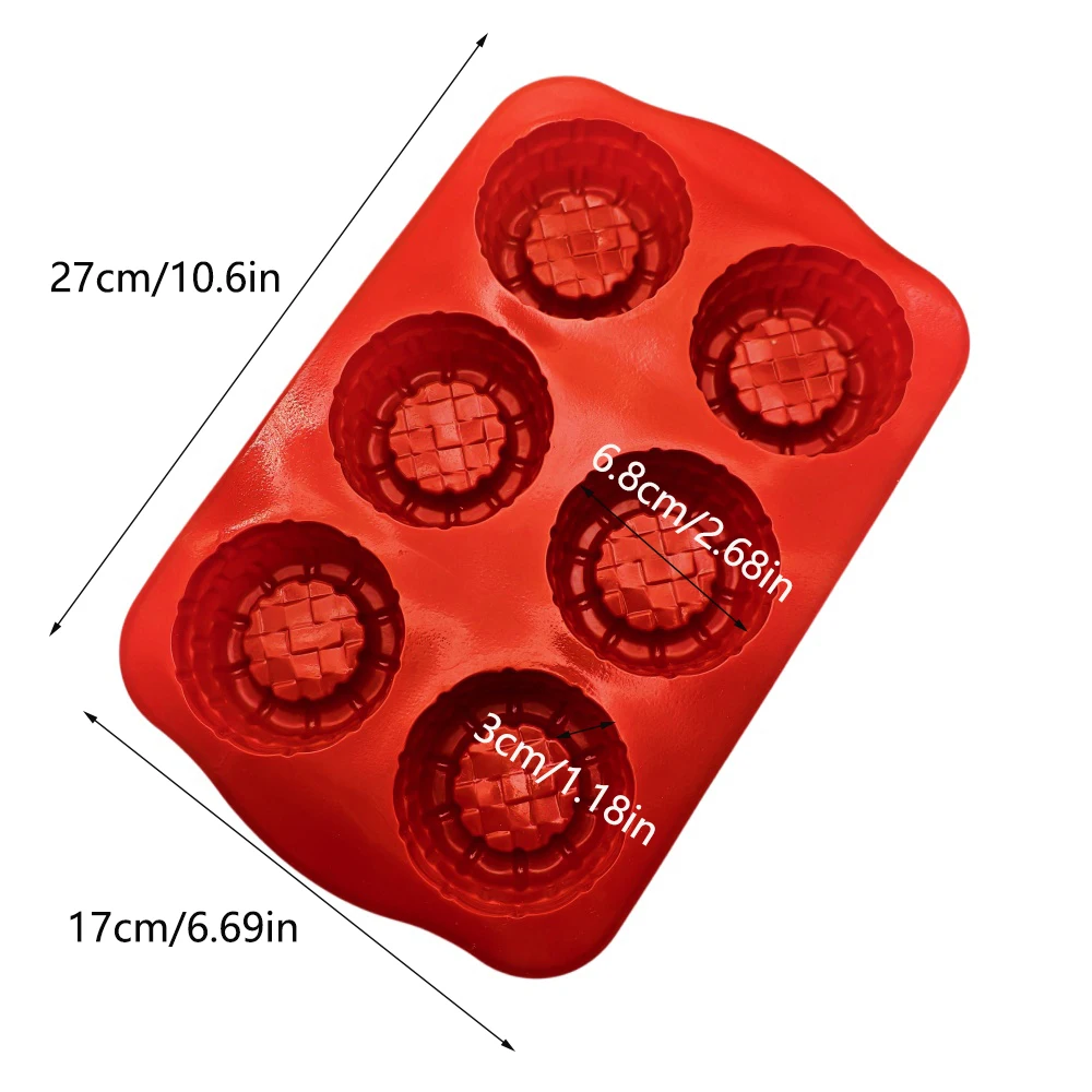 Silicone Colosseum Mousse Cake Mold DIY 6 Cavity Round Basket Weave  Baking Tray for Jelly Pudding Dessert Bread Baking Mould