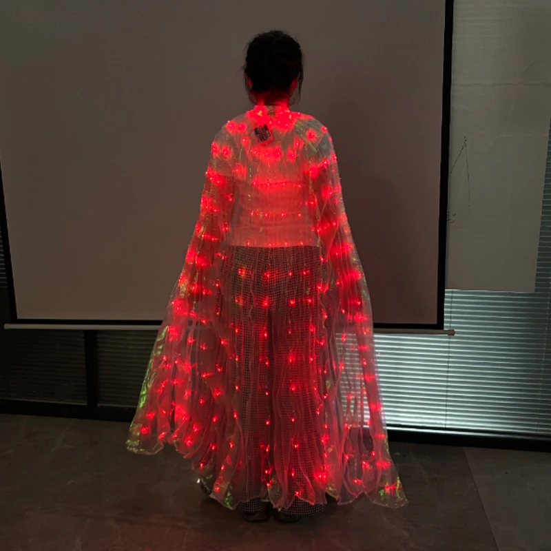 LED leuchtender bunter Umhang für Erwachsene und Kinder, tanzen leuchtender Schmetterlingsflügel, Bühnenaufführung, Bauch, Glühen, Party, Foto-Requisite – Detail 24