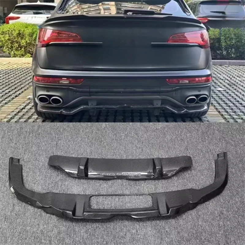 High Quality Real Carbon Fiber Rear Bumper Lip Diffuser Body Kit For Q5 SQ5 Sportback 2021-2025