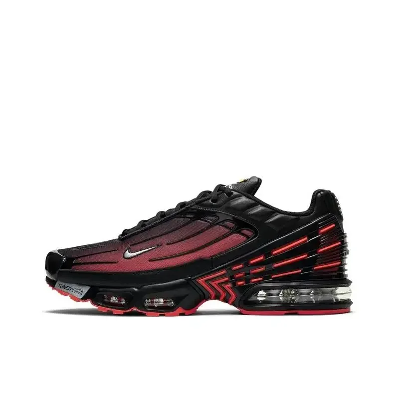 

Nike Air Max Plus 3 Men's Running Shoes, Non Slip, Durable, Shock-absorbing, Breathable, Comfortable, Casual Sneakers, Black/Red