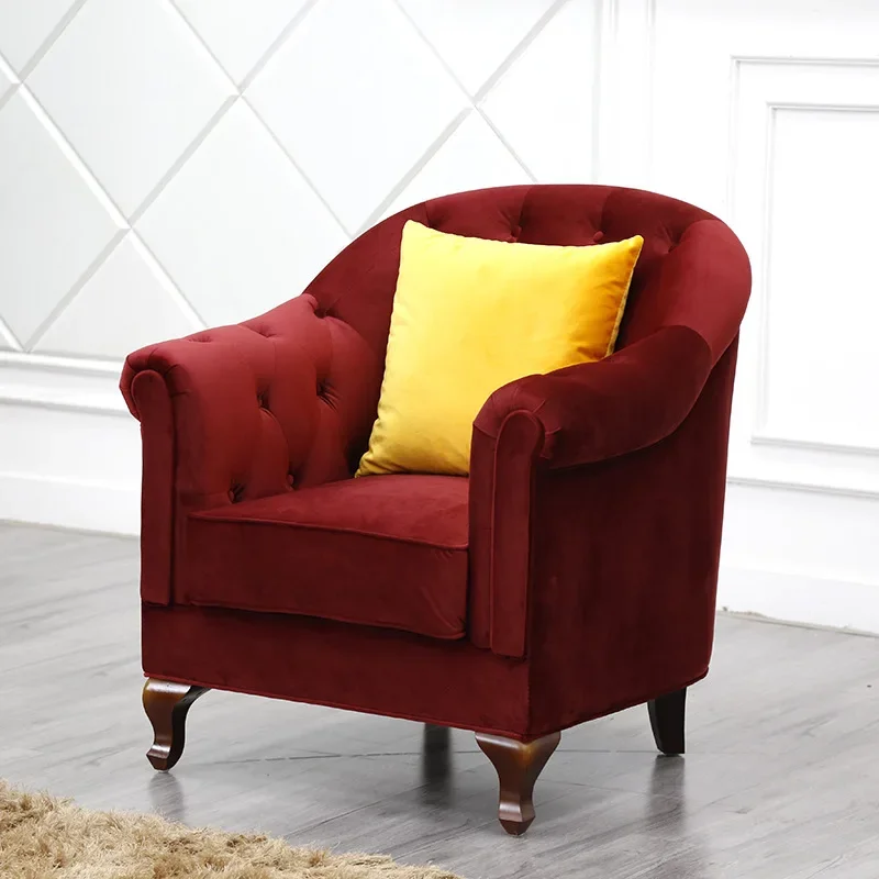 Hotel apartment single sofa chair, nail salon soft bag leisure chair with armrests Minimum order of 5