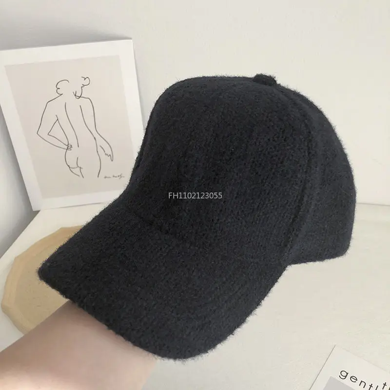 Jesień Zima Solid Color Baseball Cap Women Cony Hair Women Visor Hat White Black Warm Cap Plush Baseball Caps Casquette Gorras