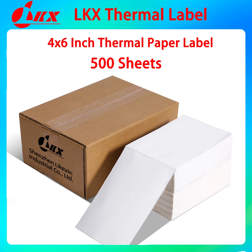 LKX 4x6 Inch Direct Thermal Labels Printer Paper Fan-Fold Labels Shipping Supplies Waterproof for 241BT 246S Nimbot D11 Printer