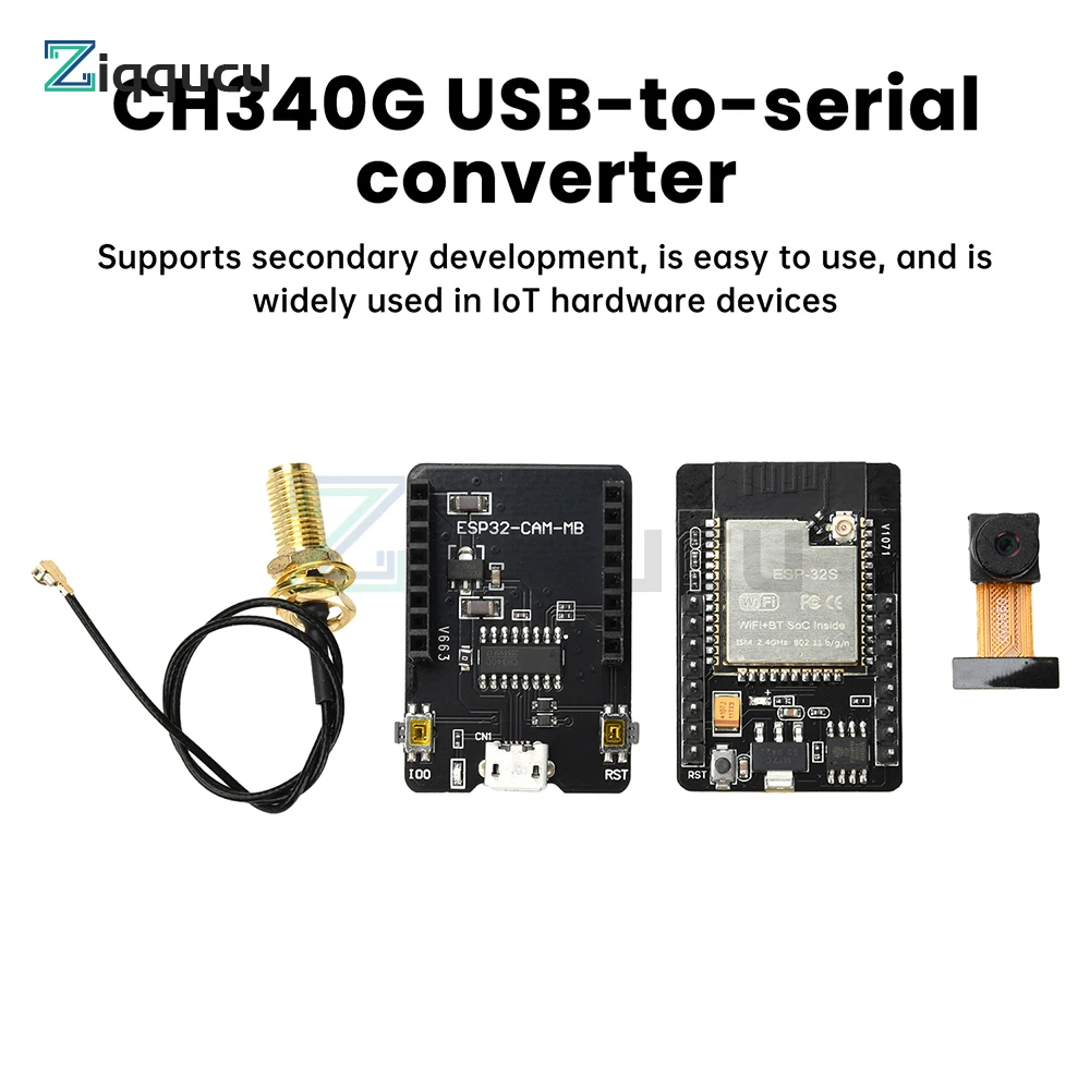 

ESP32-CAM-MB MICRO USB/Type C ESP32 WIFI BT Development Board with OV3660 Camera Module CH340