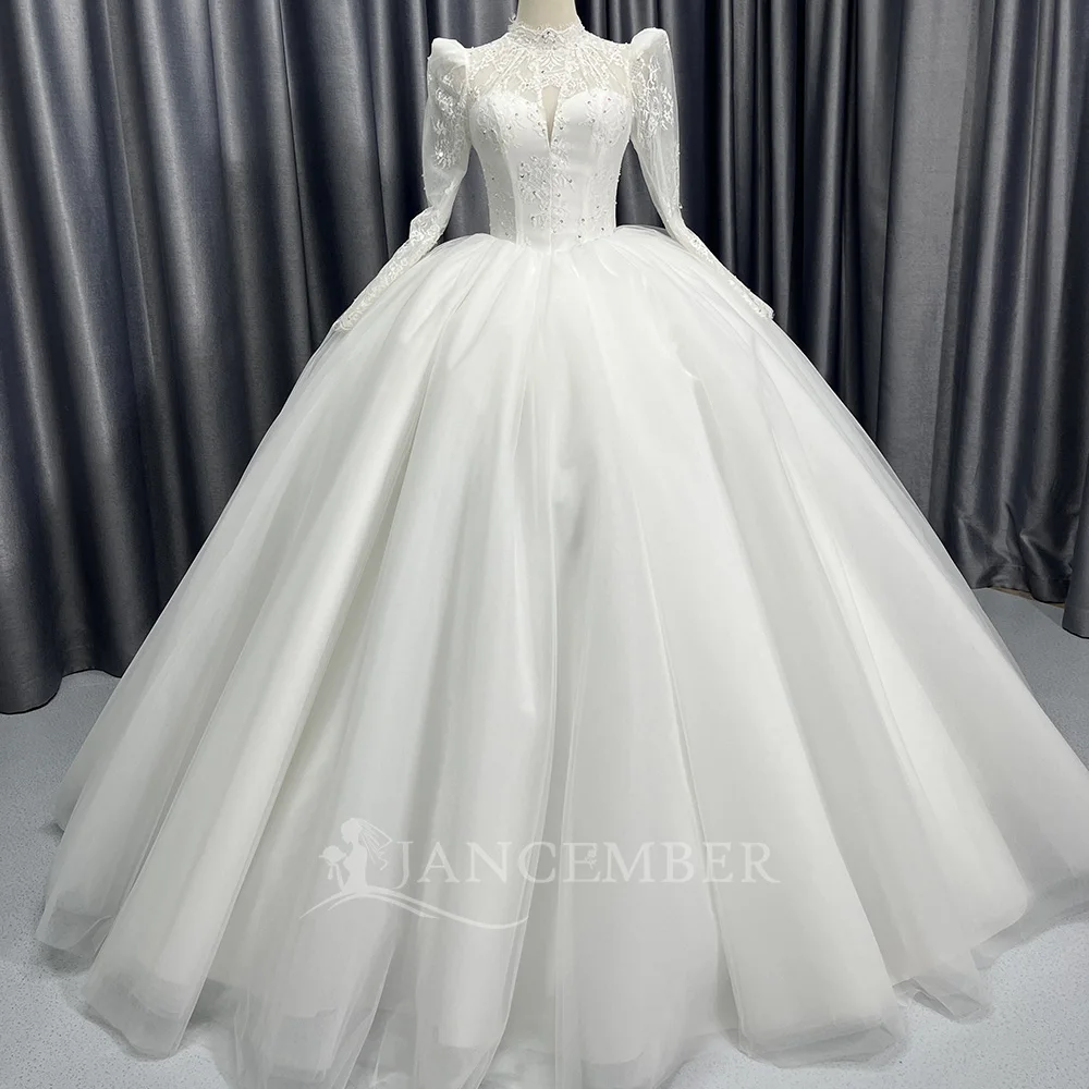 Customzied Affordable Beach Wedding Dress Hot Women's Elegant Vestidos De Novia Long Sleeve Lace Bridal Gowns Robe Mariée