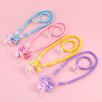 Makersland Transparent Ball Children's Princess Necklace Pearl Bracelet Set For Girl Charm Gift Kid's Jewelry Wholesale