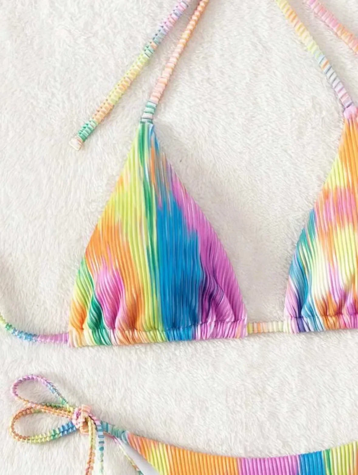 Micro bikini da donna con stampa arcobaleno set due pezzi cravatta halter perizoma costume da bagno costumi da bagno costume da bagno abiti da spiaggia biquini