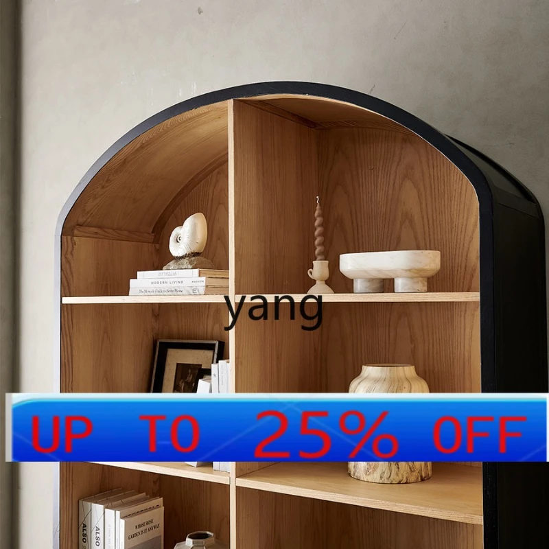 

LMM Vintage Solid Wood Bookcase Silent Style Living Room Wall Storage Rack Floor-Standing Rack