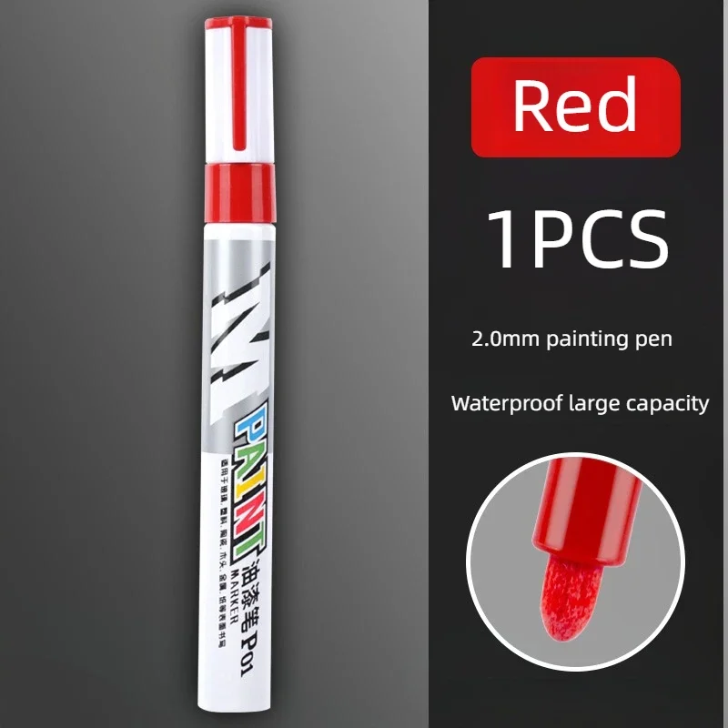 Autolack Kratzer Reparatur Pinsel Stift wasserdicht Wasserfarbe Markierungsstift Autoreifen Lauffläche Pflege Automotive Schwarz Weiß Rot Silber