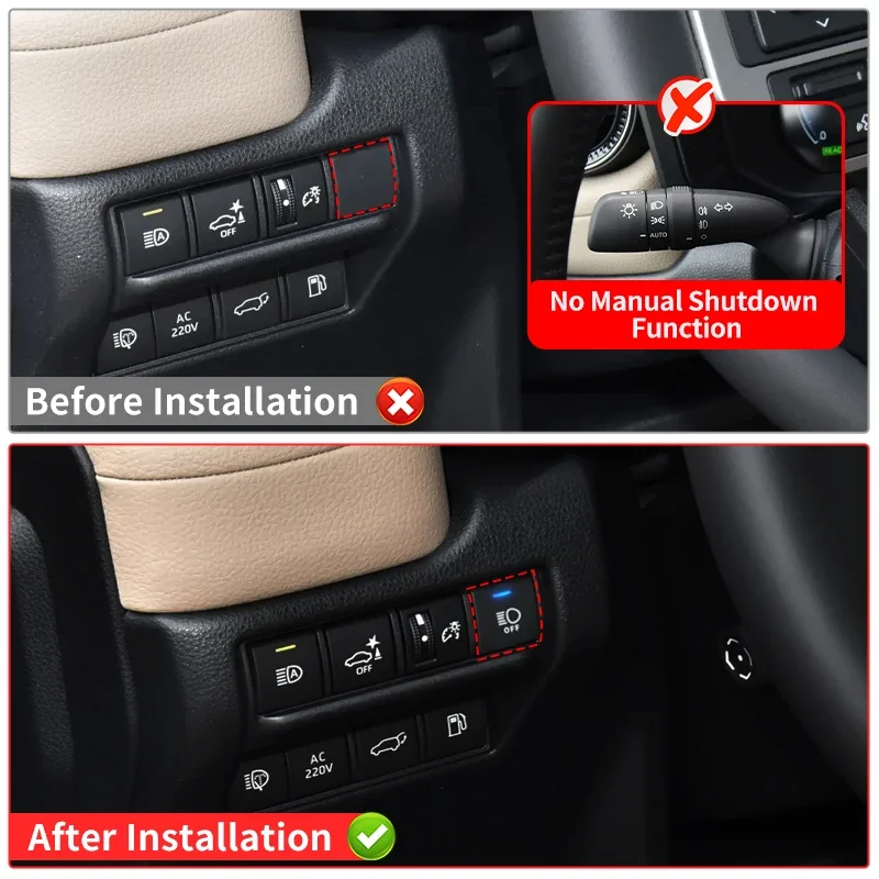 For 2024-2027 Toyota Land Cruiser Prado LC250 J250 Auto Headlight Off Module Light Switch Control Retrofit Accessories
