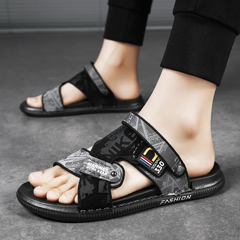 Summer Men's Outdoor Sandals Soft Sole Non-slip Flip-flops Home Indoor Flat Slippers Fashion Beach Flip-flops Sandals Men Shoes