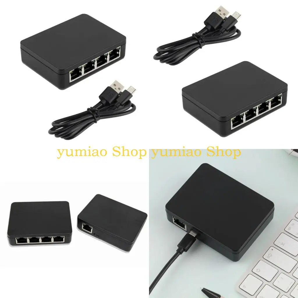 587B Gigabit Ethernet Splitter 1 to 4 Port 1000Mbps RJ45 LAN Hub for Computer Routers Switches ADSL Digital Simultaneous Use