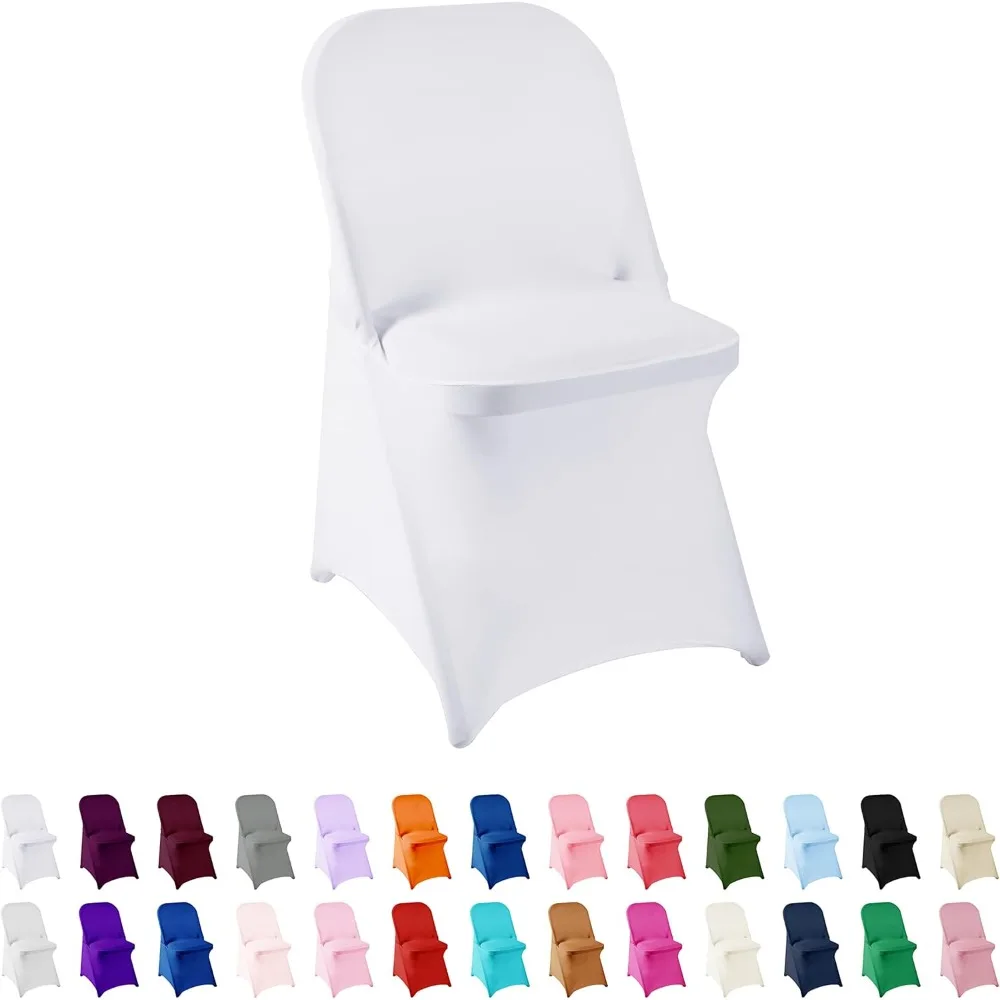 

White Spandex Chair Covers Set of 25, Reusable and Washable, Ideal for Home, Banquets, Weddings, and Hotels