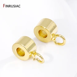 18K Gold Plated Brass Spacer Beads Pendant Charms Connector For Tube Pendant Connector Bail DIY Jewelry Making Accessories