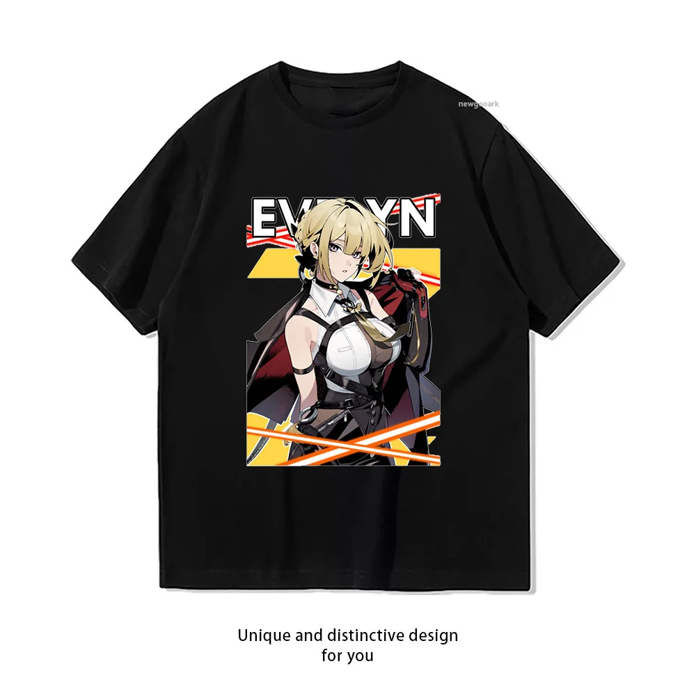 Evelyn Zenless Zone Zero ARPG Urban Action Adventure T-shirt Woman Man Summer Cotton Printed T Shirts Player Gamer's Casual