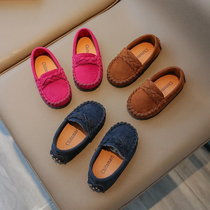 Girls' Leisure and Comfortable Flat Shoes Spring and Autumn Children's Versatile Fashion Plait Woven Decorative Low-top Shoes.