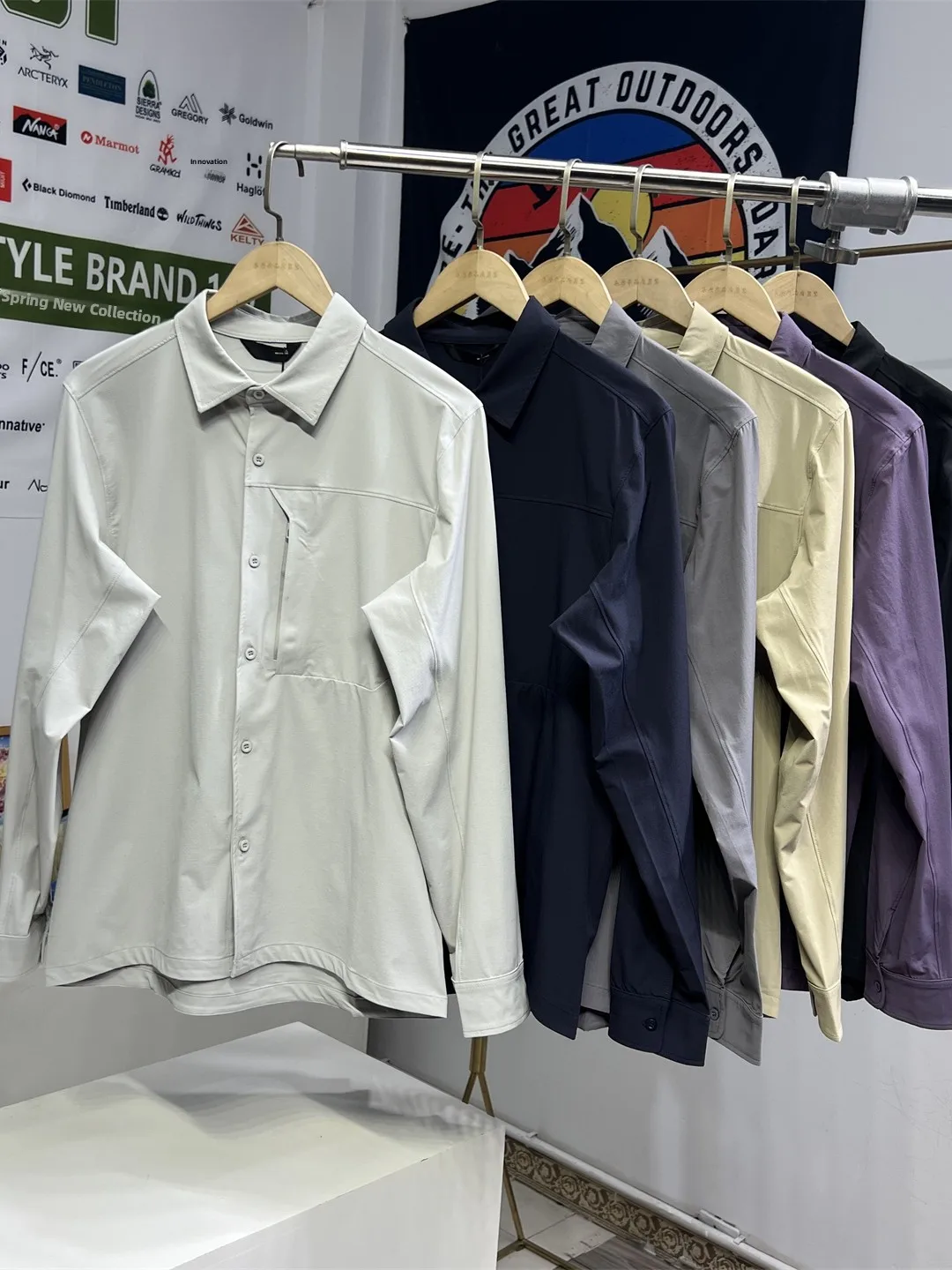 

Lulu Men's Outdoor Casual Long Sve irt Jaet Qui Dry Breathable Four-Dimensional Elastic Waterproof Dirt-Resistant