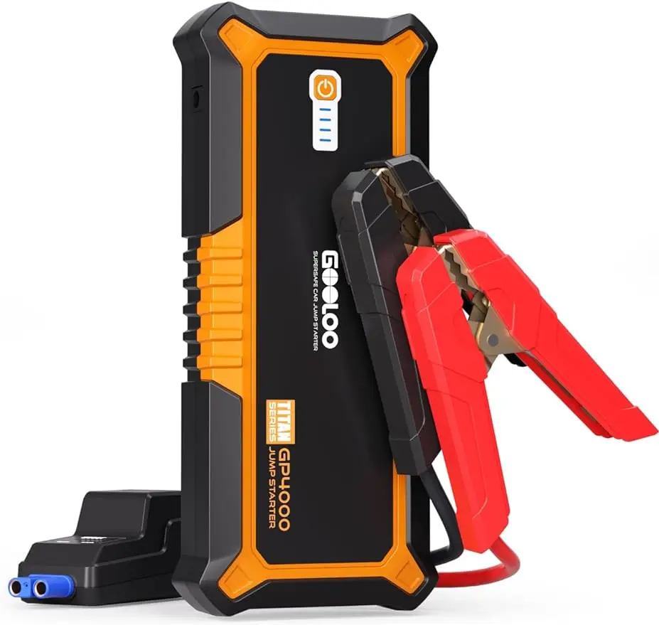 GOOLOO 4000A Peak Car Jump Starter 12V Auto Battery Booster SuperSafe Lithium Jump Box for All Gas, Up to 10.0L Diesel Engine, P