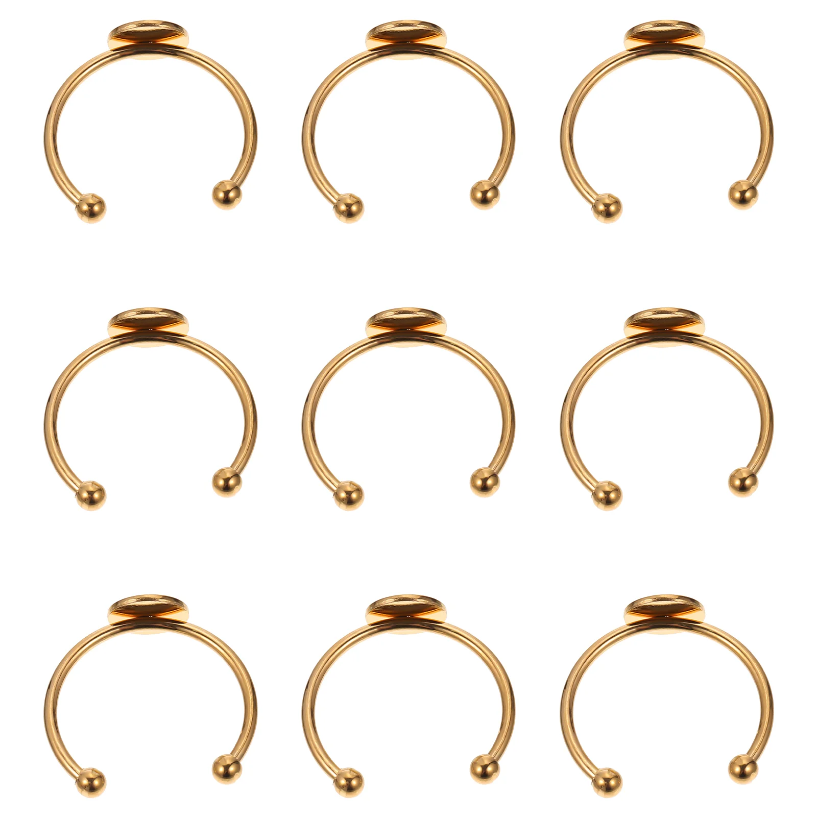 10 Pcs Knuckle Polishing Ring Setting Rings Bezels for DIY Stainless Steel Bracelets