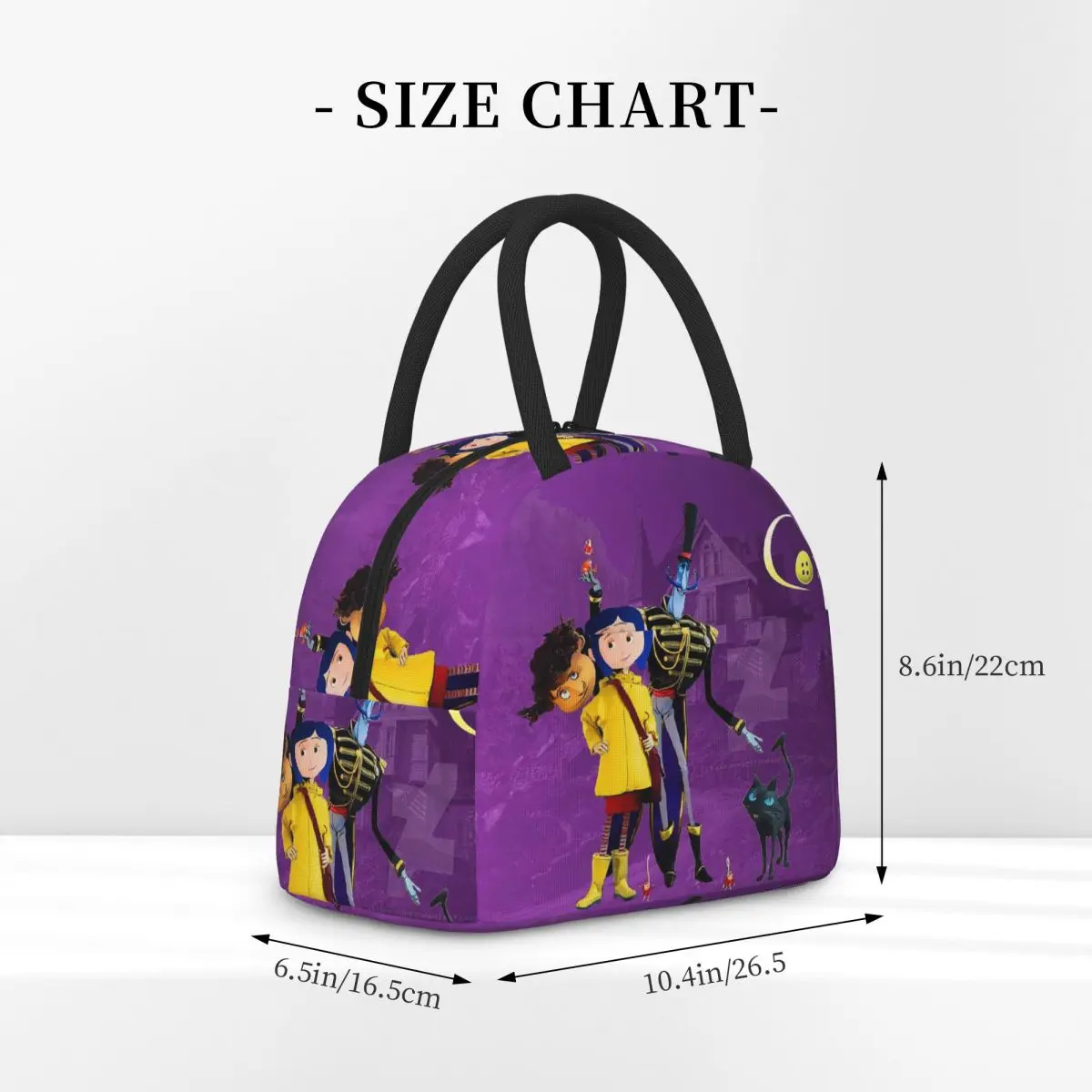 Coralines Halloween Cartoon Anime Borse per il pranzo Bento Box isolato Borsa per il pranzo portatile Borsa da picnic Borsa termica per donna Ufficio per bambini