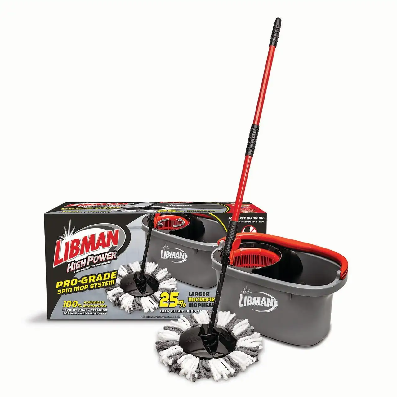 

High Power Professional Grade Microfiber Spin Mop System