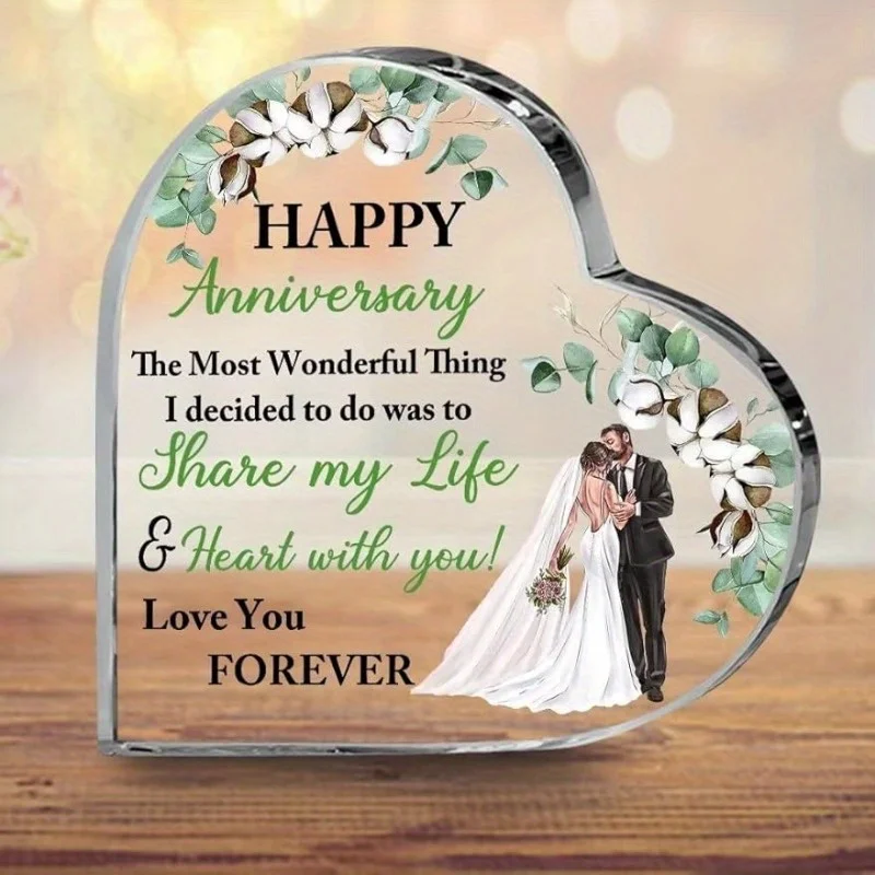 Romantic Cotton Flower Acrylic Sign, Inspirational Table Decor for Him Anniversary Gift