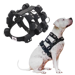 Dog Harness With Pouches Service Dog Weighted Vest Equipment For Large Medium Small Dogs/Pulling/Walking/Workout/Free Weight