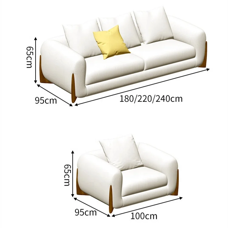 Nordic modern apartment furniture polar fleece 2 seater casual sofa art sofa set upholstered living room modular sofa