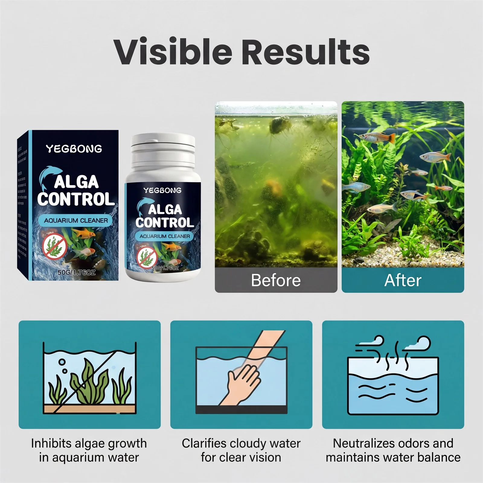 50g Aquarium-Reinigungspulver  – Planted Aquarium Algae Control Bewertung und Preis