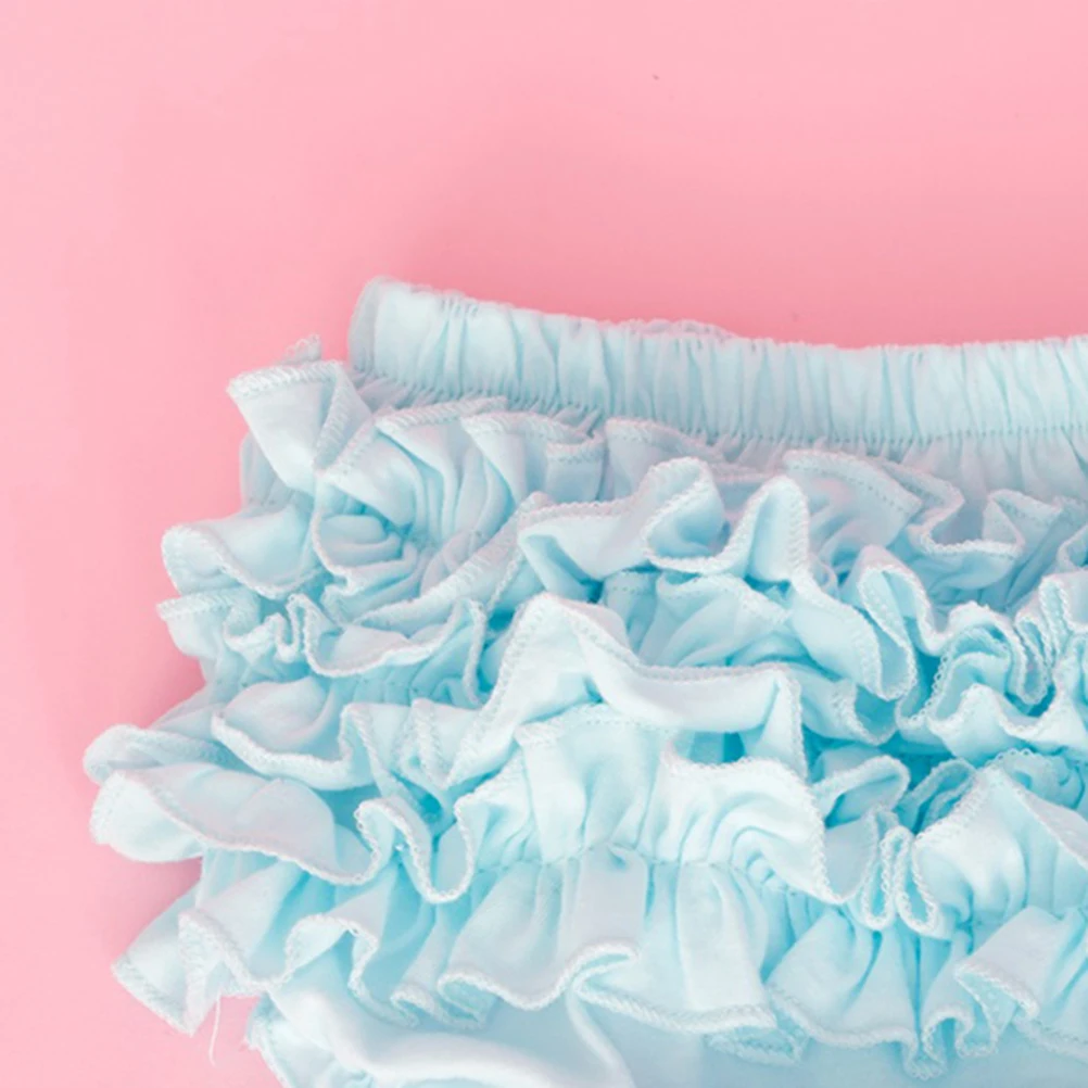

Sweet Baby Girl Pure Cotton Ruffle Lace Panties Diaper Cover For Halloween Blue Size S Under Tutu Pettiskirts Cotton Diapers